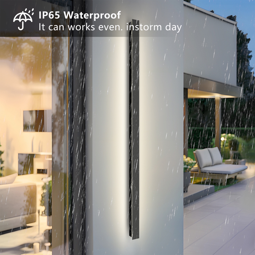 Brilagi - LINEAR vonkajšie nástenné LED svietidlo 32W, 230V, 3000K, IP65, 140 cm, čierne, CRI 90