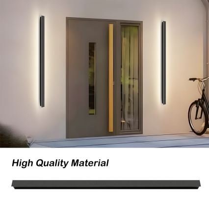Brilagi - LINEAR vonkajšie nástenné LED svietidlo 32W, 230V, 3000K, IP65, 140 cm, čierne, CRI 90