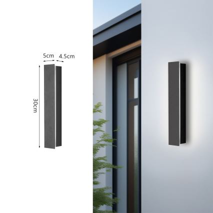 Brilagi - LED vonkajšie nástenné svietidlo LINEAR LED/8W/230V 3000K IP65 30 cm antracit