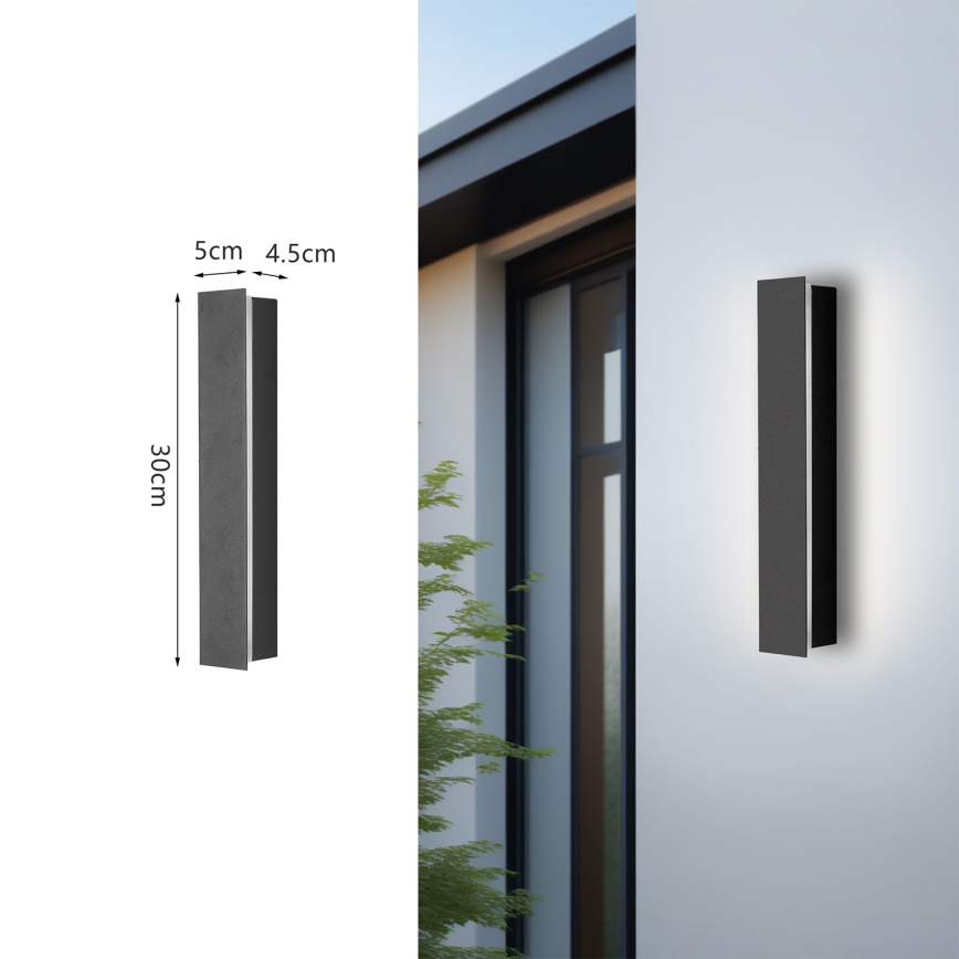 Brilagi - LED vonkajšie nástenné svietidlo LINEAR LED/8W/230V 3000K IP65 30 cm antracit