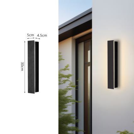 Brilagi - LED vonkajšie nástenné svietidlo LINEAR LED/8W/230V 4000K IP65 30 cm čierna