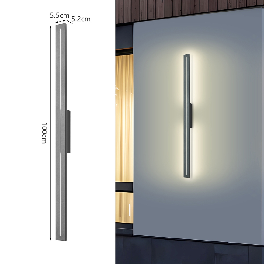 Brilagi - vonkajšie LED nástenné svietidlo LINEO LED/24W/230V 3000K IP65 100 cm antracit