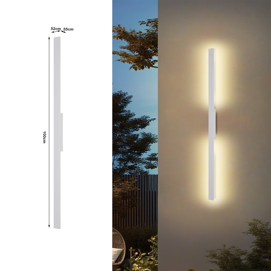 Brilagi - LED vonkajšie nástenné svietidlo LUNA LED/24W/230V 3000K IP65 100 cm biela CRI 90