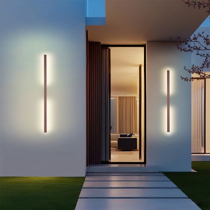 Brilagi - LED vonkajšie nástenné svietidlo LUNA LED/24W/230V 3000K IP65 100 cm hnedé CRI 90
