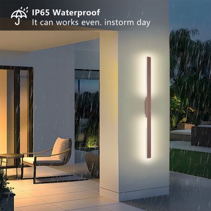 Brilagi - LED vonkajšie nástenné svietidlo LUNA LED/24W/230V 3000K IP65 100 cm hnedé CRI 90
