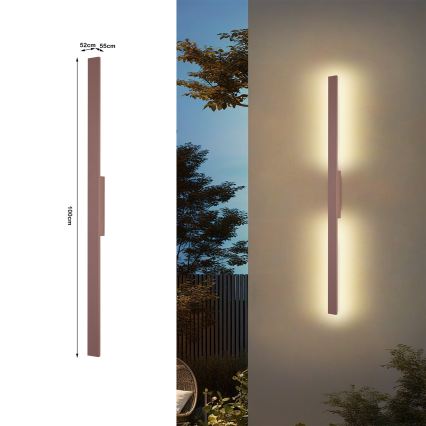 Brilagi - LED vonkajšie nástenné svietidlo LUNA LED/24W/230V 3000K IP65 100 cm hnedé CRI 90