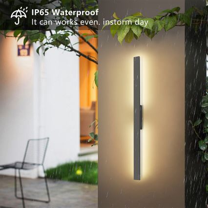 Brilagi - LED Vonkajšie nástenné svietidlo LUNA LED/24W/230V 3000K IP65 100 cm antracit