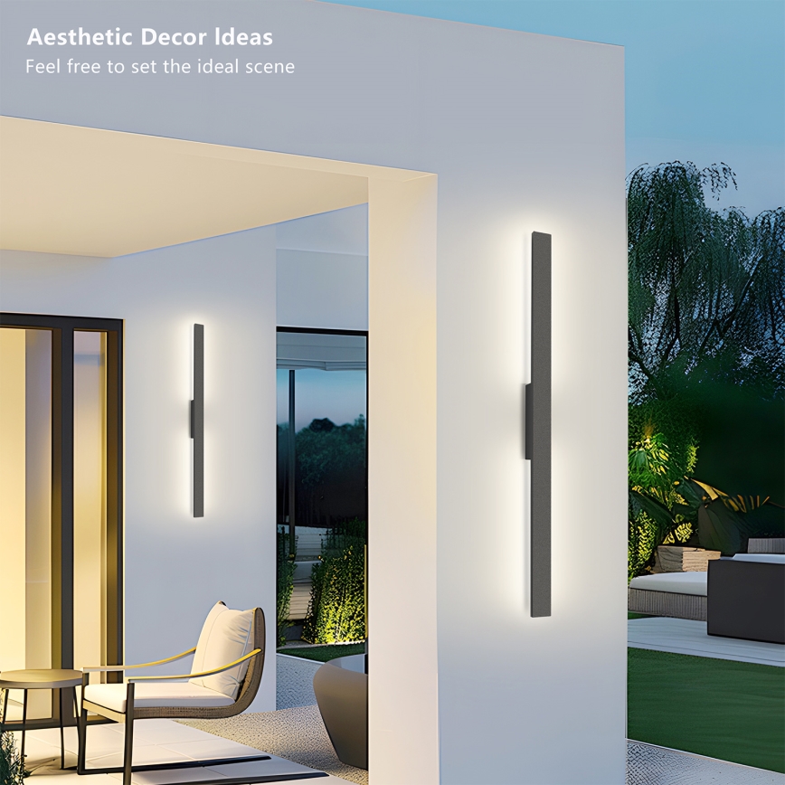 Brilagi - LED Vonkajšie nástenné svietidlo LUNA LED/24W/230V 3000K IP65 100 cm antracit