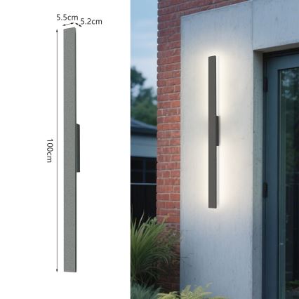 Brilagi - LED Vonkajšie nástenné svietidlo LUNA LED/24W/230V 3000K IP65 100 cm antracit