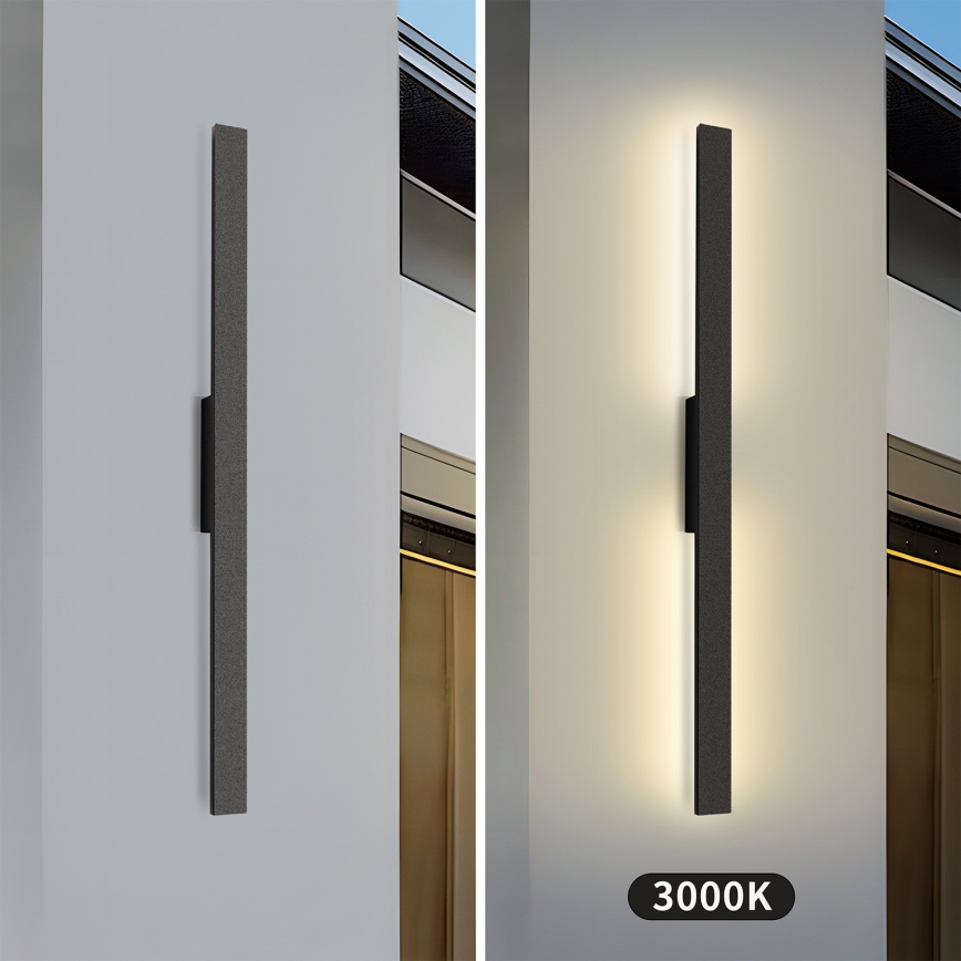 Brilagi - LED vonkajšie nástenné svietidlo LUNA LED/24W/230V 3000K IP65 100 cm čierne