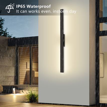 Brilagi - LED vonkajšie nástenné svietidlo LUNA LED/24W/230V 3000K IP65 100 cm čierne