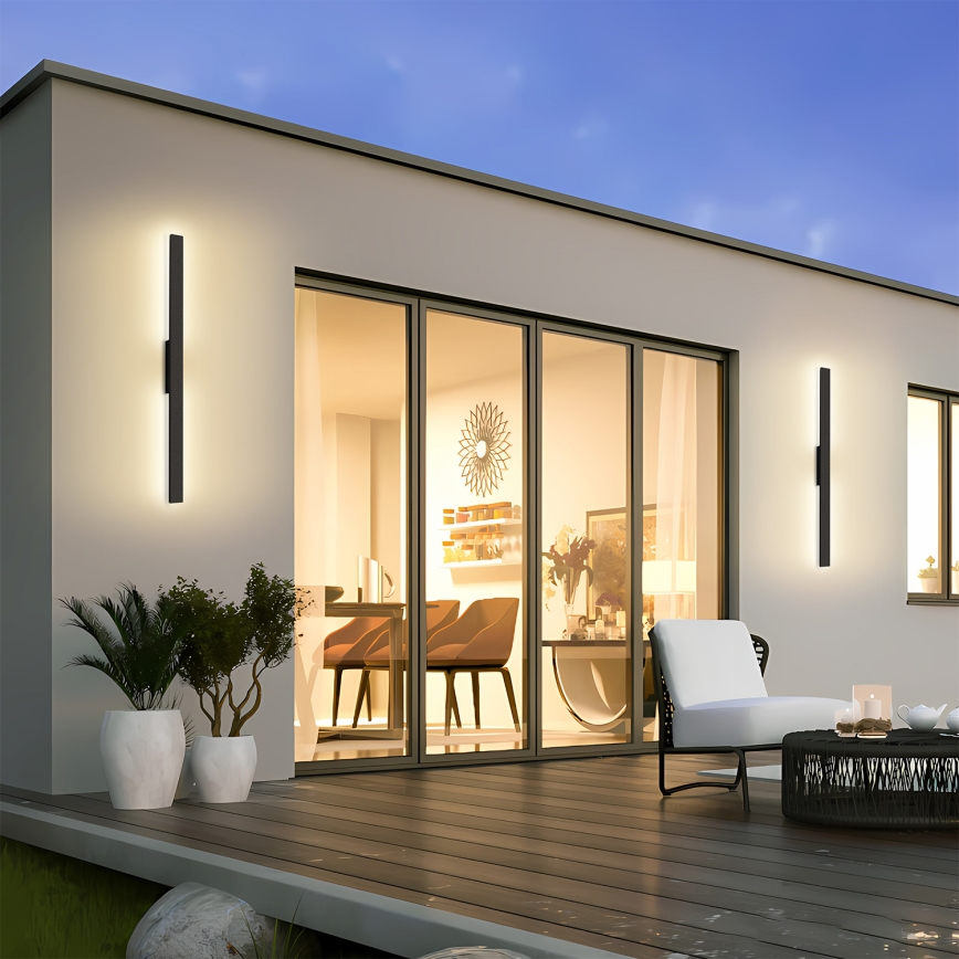 Brilagi - LED vonkajšie nástenné svietidlo LUNA LED/24W/230V 3000K IP65 100 cm čierne CRI 90