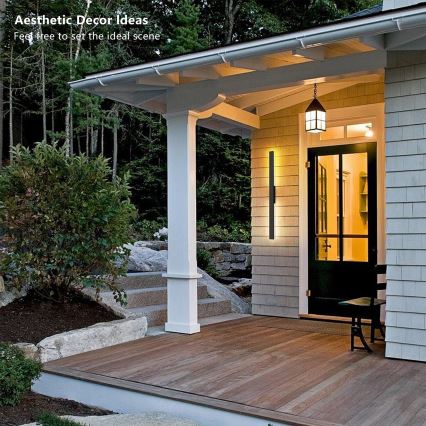 Brilagi - LED vonkajšie nástenné svietidlo LUNA LED/24W/230V 3000K IP65 100 cm čierne CRI 90