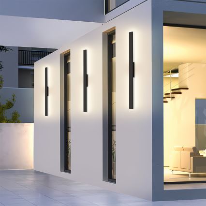 Brilagi - LED vonkajšie nástenné svietidlo LUNA LED/24W/230V 3000K IP65 100 cm čierne CRI 90