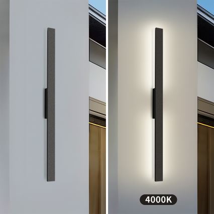 Brilagi - LED vonkajšie nástenné svietidlo LUNA LED/24W/230V 4000K IP65 100 cm čierne