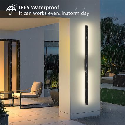 Brilagi - LED vonkajšie nástenné svietidlo LUNA LED/30W/230V 3000K IP65 150 cm čierne CRI 90