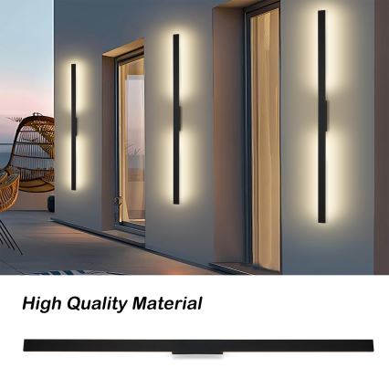Brilagi - LED vonkajšie nástenné svietidlo LUNA LED/30W/230V 3000K IP65 150 cm čierne CRI 90