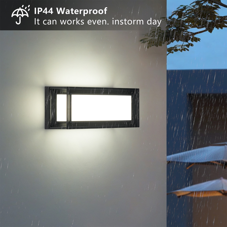 Brilagi - LED vonkajšie nástenné svietidlo PARKER LED/12W/230V 3000/4500/6000K čierne IP44
