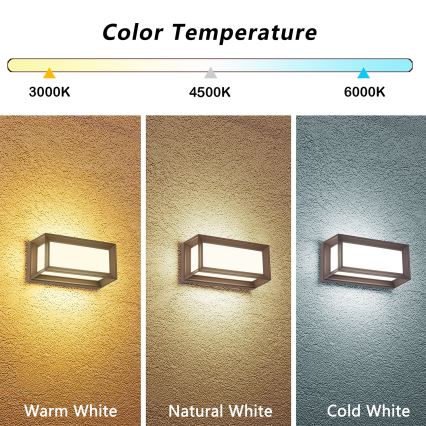 Brilagi - vonkajšie nástenné LED svietidlo PARKER LED/12W/230V 3000/4500/6000K hnedé IP44