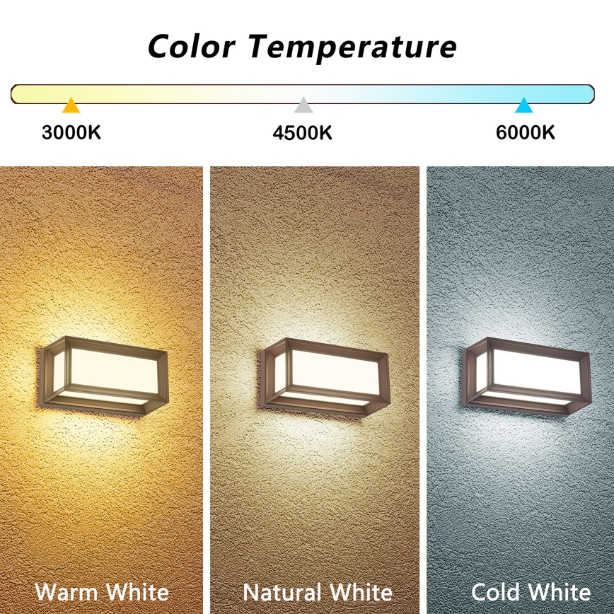 Brilagi - vonkajšie nástenné LED svietidlo PARKER LED/12W/230V 3000/4500/6000K hnedé IP44