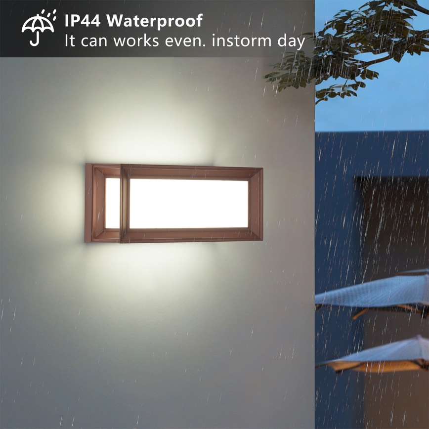 Brilagi - vonkajšie nástenné LED svietidlo PARKER LED/12W/230V 3000/4500/6000K hnedé IP44
