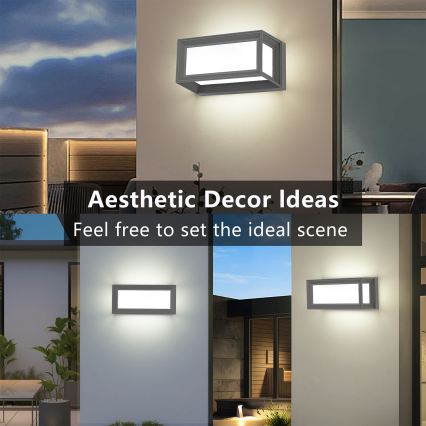 Brilagi - LED vonkajšie nástenné svietidlo PARKER LED/12W/230V 3000/4500/6000K sivé IP44