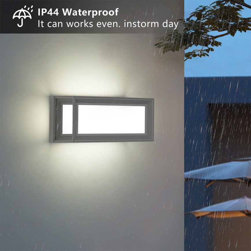 Brilagi - LED vonkajšie nástenné svietidlo PARKER LED/12W/230V sivá IP44