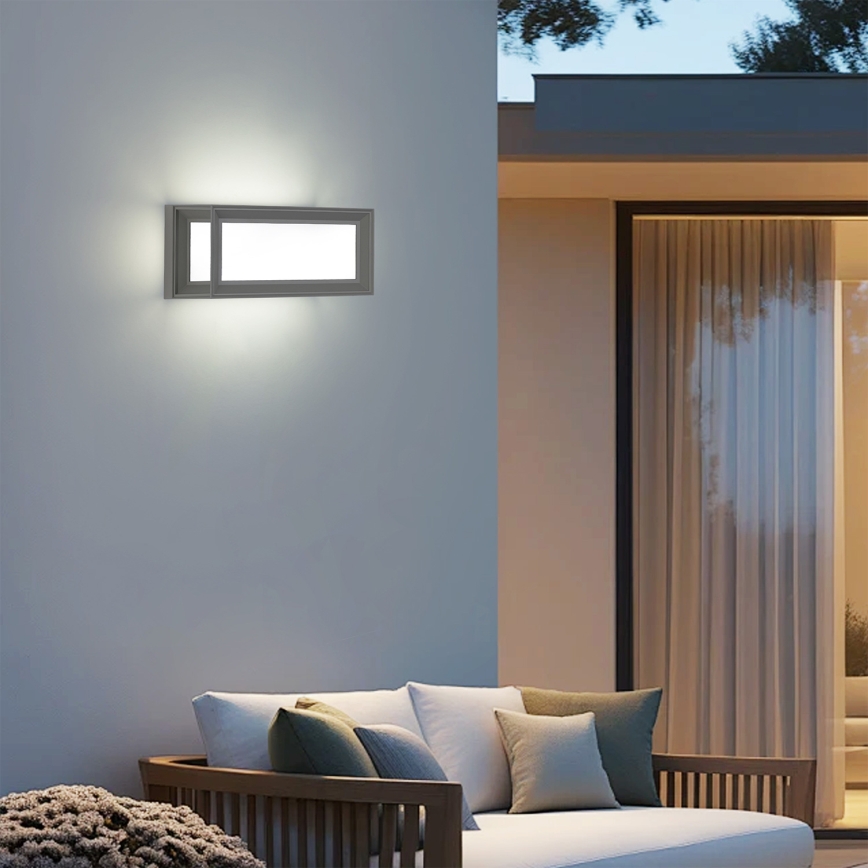 Brilagi - LED vonkajšie nástenné svietidlo PARKER LED/12W/230V sivá IP44