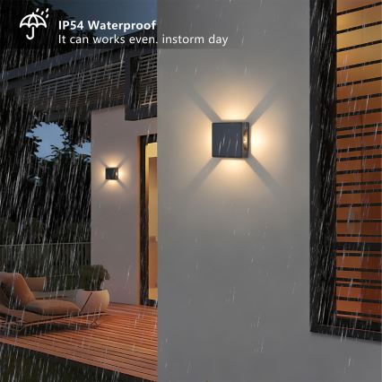 Brilagi - LED vonkajšie nástenné svietidlo QUADRAY LED/6W/230V antracit IP54
