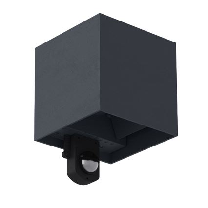 Brilagi - LED vonkajšie nástenné svietidlo so senzorom CUBE LED/6W/230V antracit IP65