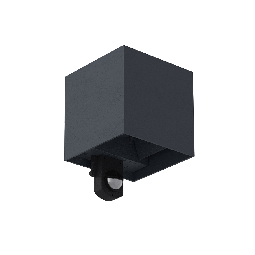 Brilagi - LED vonkajšie nástenné svietidlo so senzorom CUBE LED/6W/230V antracit IP65