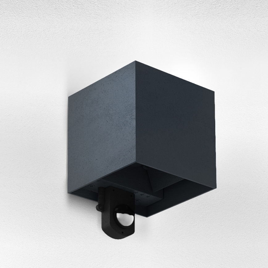 Brilagi - LED vonkajšie nástenné svietidlo so senzorom CUBE LED/6W/230V antracit IP65