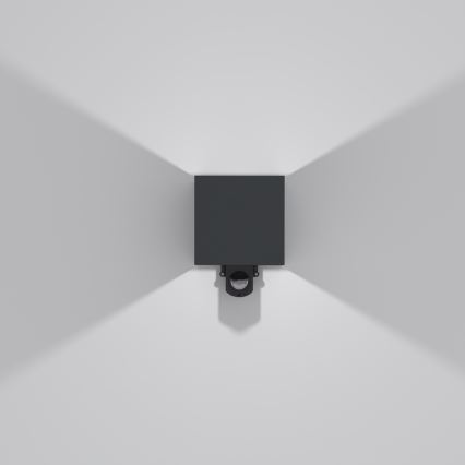 Brilagi - LED vonkajšie nástenné svietidlo so senzorom CUBE LED/6W/230V antracit IP65