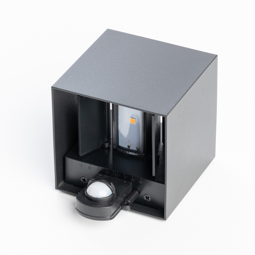 BRILAGI - LED vonkajšie nástenné svietidlo so senzorom CUBE LED/6W/230V antracit IP65