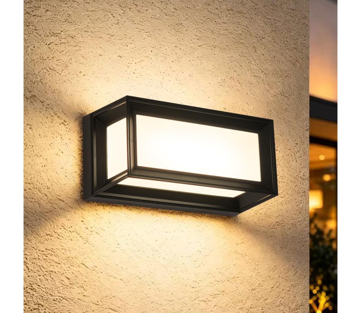 Brilagi - LED Vonkajšie nástenné svietidlo s pohybovým senzorom PARKER LED/12W/230V čierne IP44 BRI773