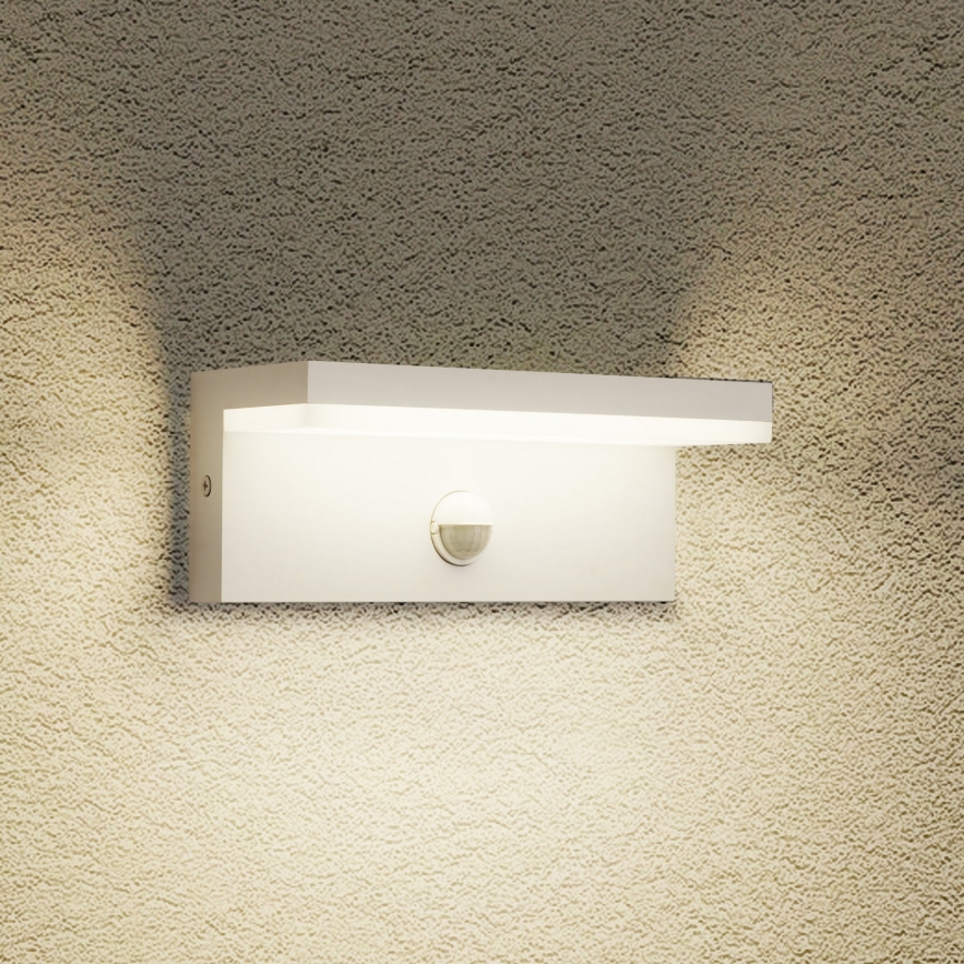 Brilagi - LED vonkajšie nástenné svietidlo s pohybovým senzorom TESSI LED/10W/230V biela IP54