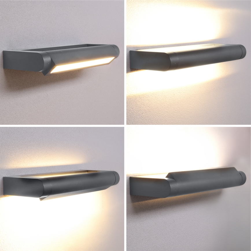 Brilagi - LED Vonkajšie nástenné svietidlo SALERNO LED/12W/230V 35,5 cm antracitové IP65