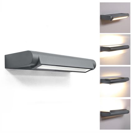 Brilagi - LED Vonkajšie nástenné svietidlo SALERNO LED/12W/230V 35,5 cm antracitové IP65
