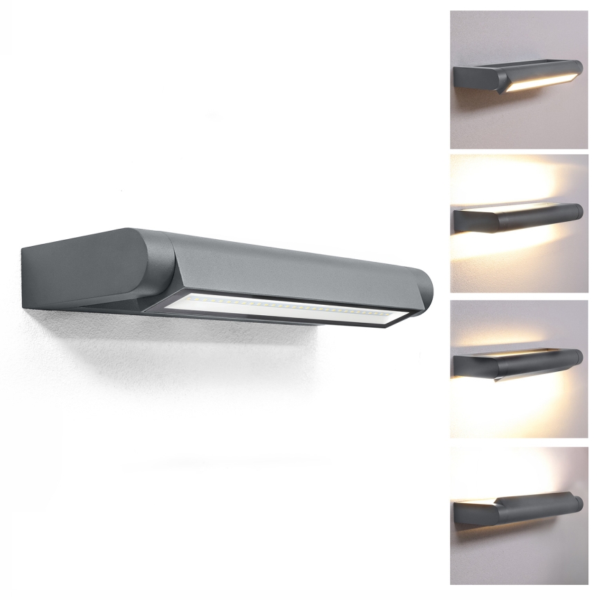 Brilagi - LED Vonkajšie nástenné svietidlo SALERNO LED/12W/230V 35,5 cm antracitové IP65
