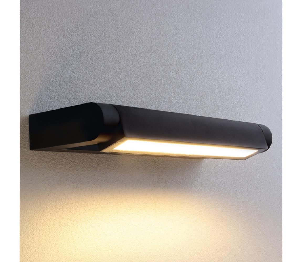 Brilagi - LED Vonkajšie nástenné svietidlo SALERNO LED/12W/230V 35,5 cm čierna IP65 WO-HR60281-350-OEM-BLK