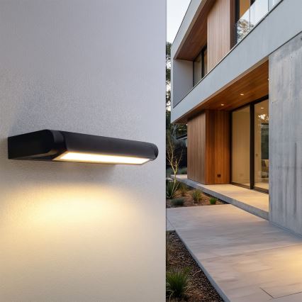 Brilagi - LED Vonkajšie nástenné svietidlo SALERNO LED/12W/230V 35,5 cm čierna IP65