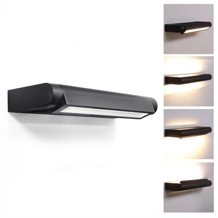 Brilagi - LED Vonkajšie nástenné svietidlo SALERNO LED/12W/230V 35,5 cm čierna IP65
