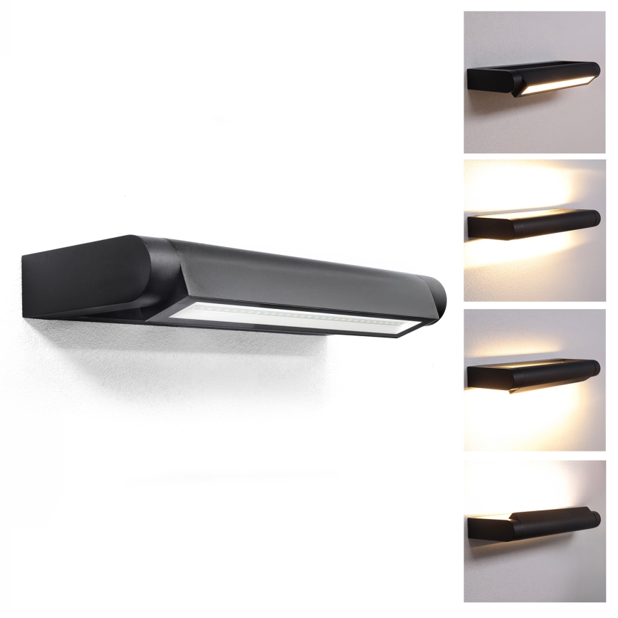 Brilagi - LED Vonkajšie nástenné svietidlo SALERNO LED/12W/230V 35,5 cm čierna IP65