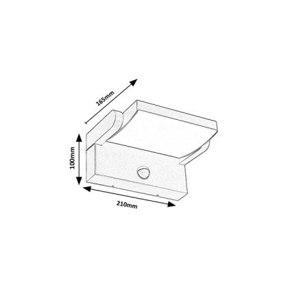 Brilagi - LED Vonkajšie nástenné svietidlo so senzorom ANKLE LED/18W/230V 3000K IP65 antracit