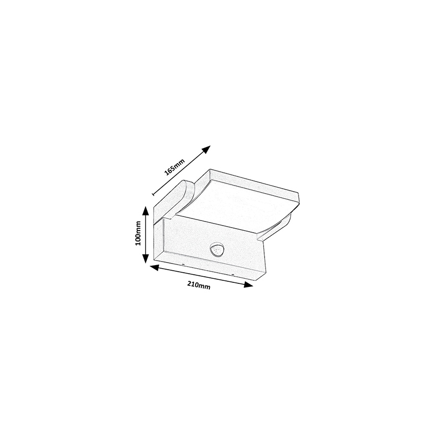Brilagi - LED Vonkajšie nástenné svietidlo so senzorom ANKLE LED/18W/230V 3000K IP65 antracit