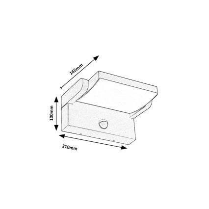 Brilagi - LED Vonkajšie nástenné svietidlo so senzorom ANKLE LED/18W/230V 4000K IP65 antracit