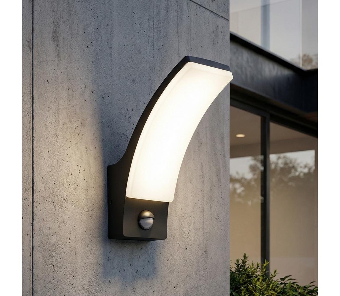 Brilagi - LED vonkajšie nástenné svietidlo so senzorom ARCELO LED/9W/230V IP44 BRZM7002/PIR-AN