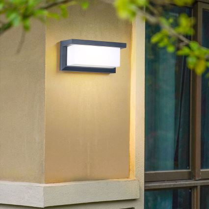 Brilagi - LED Vonkajšie nástenné svietidlo so senzorom BRICKY LED/12W/230V antracit IP54