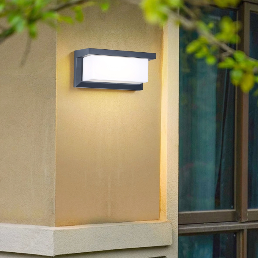 Brilagi - LED Vonkajšie nástenné svietidlo so senzorom BRICKY LED/12W/230V antracit IP54