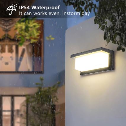 Brilagi - LED Vonkajšie nástenné svietidlo so senzorom BRICKY LED/12W/230V antracit IP54